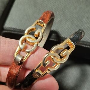 🔮SOLD🔮VINTAGE GG BANGLE 16" 24K FLORENCE ITALY 🇮🇹